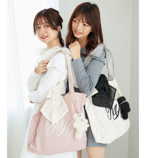 MAJESTICLEGON「リボンモチーフセットロゴトートバッグ」|トートバッグ|