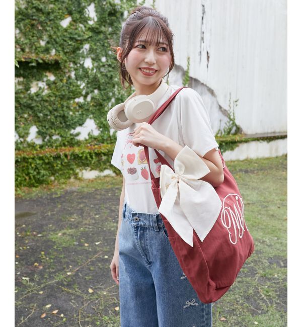 MAJESTICLEGON「リボンモチーフセットロゴトートバッグ」|トートバッグ|