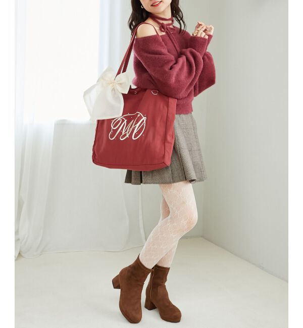 MAJESTICLEGON「リボンモチーフセットロゴトートバッグ」|トートバッグ|