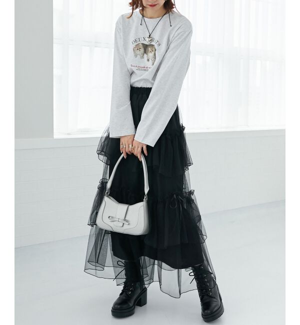 MAJESTICLEGON「フロントリボンクラシカルバッグ」|ハンドバッグ|