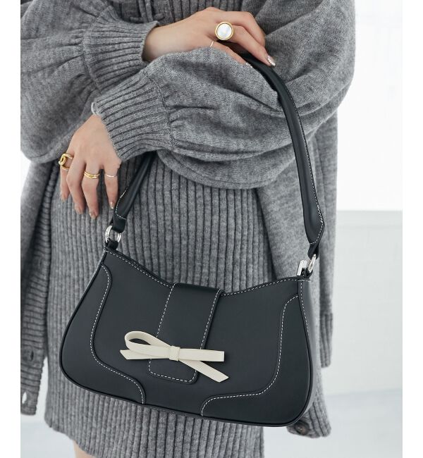 MAJESTICLEGON「フロントリボンクラシカルバッグ」|ハンドバッグ|