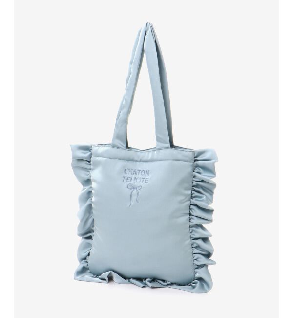 MAJESTICLEGON「サテンフリルロゴトート」|トートバッグ|