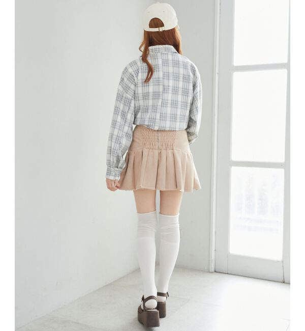 MAJESTICLEGON「フロントレースアッププリーツスカパン」|スカート|