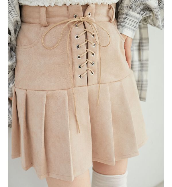 MAJESTICLEGON「フロントレースアッププリーツスカパン」|スカート|
