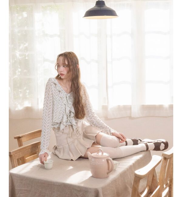 MAJESTICLEGON「フロントレースアッププリーツスカパン」|スカート|