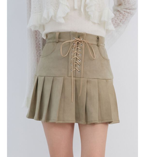 MAJESTICLEGON「フロントレースアッププリーツスカパン」|スカート|