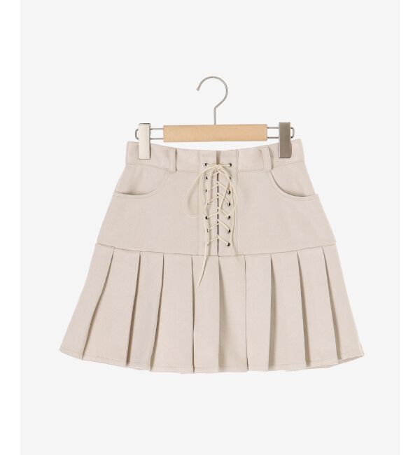 MAJESTICLEGON「フロントレースアッププリーツスカパン」|スカート|