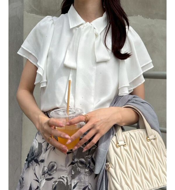  「2wayフリルスリーブブラウス」|シャツ・ブラウス|アイボリー