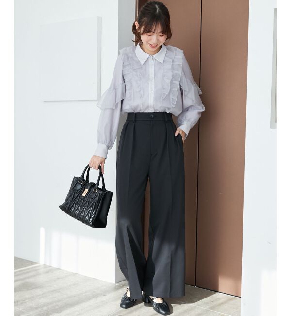  「センタープレスタックワイドパンツ」|その他|