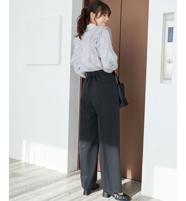  「センタープレスタックワイドパンツ」|その他|