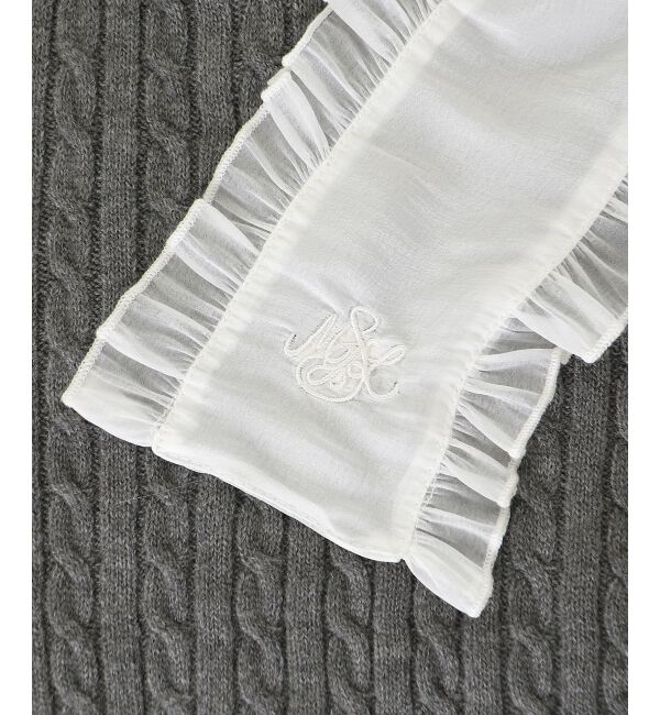  「フリルトリムリボンタイセットニット」|ニット・セーター|