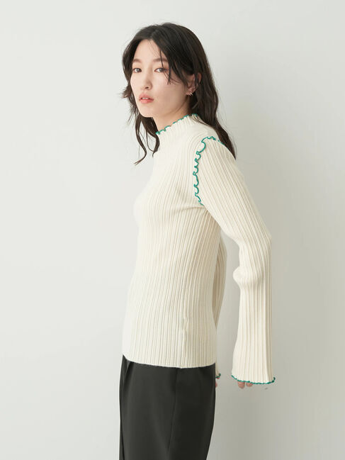 earth music&ecology「配色メローリブニットプルオーバー」|ニット・セーター|