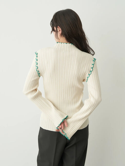 earth music&ecology「配色メローリブニットプルオーバー」|ニット・セーター|