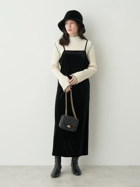 earth music&ecology「配色メローリブニットプルオーバー」|ニット・セーター|