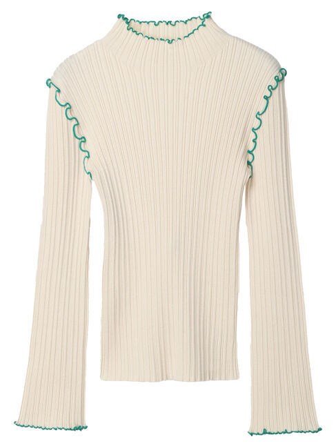 earth music&ecology「配色メローリブニットプルオーバー」|ニット・セーター|