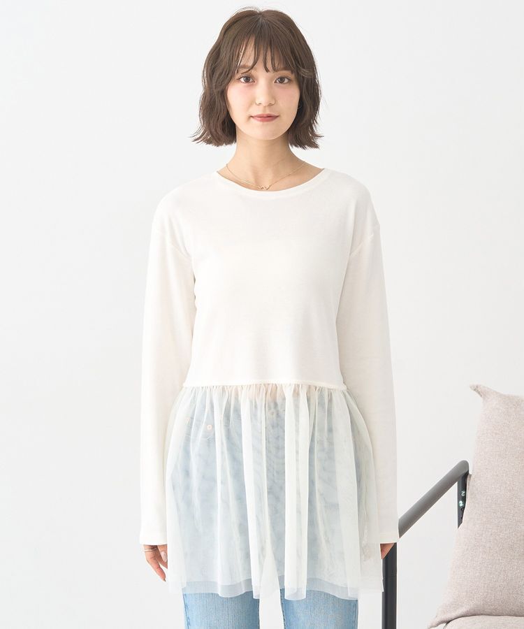 earth music&ecology「あったかフェミニンインナー(チュールヘム)」|Tシャツ・カットソー|