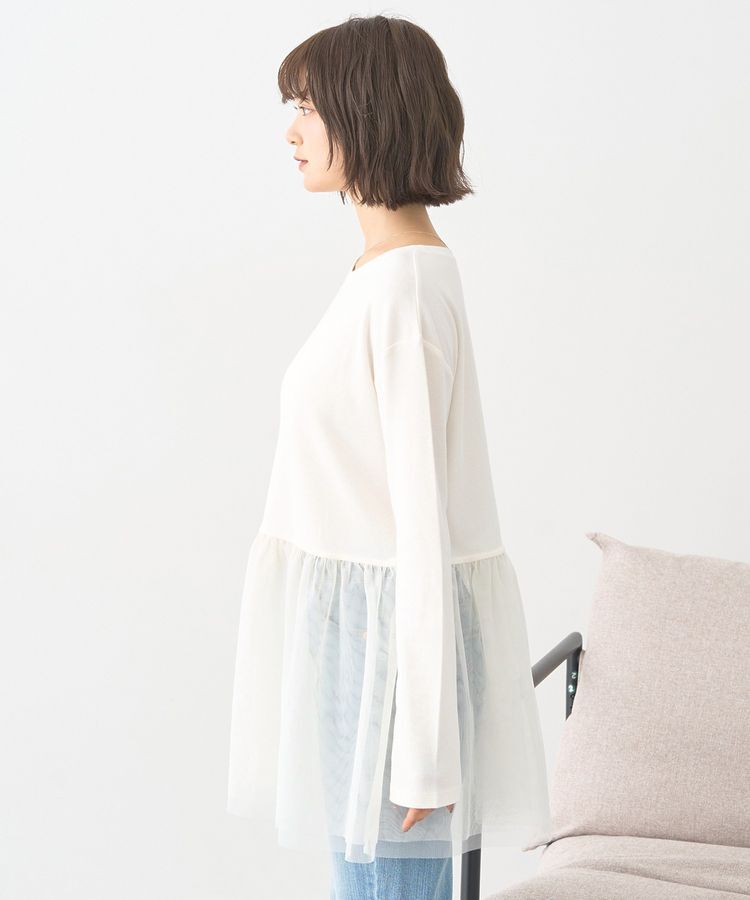 earth music&ecology「あったかフェミニンインナー(チュールヘム)」|Tシャツ・カットソー|