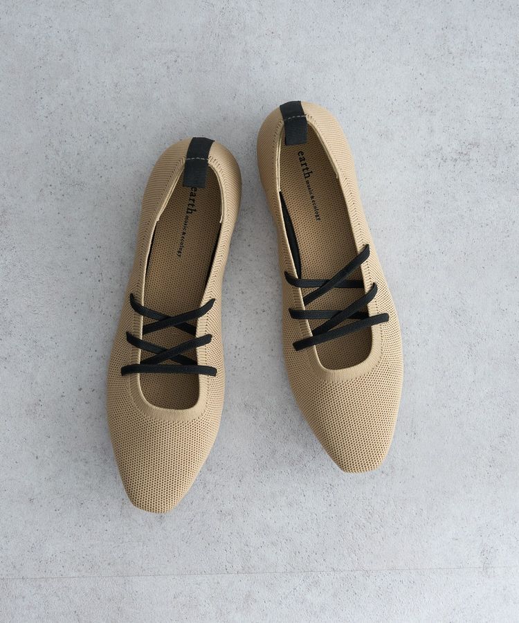 earth music&ecology「レースアップニットバレーシューズ」|パンプス|