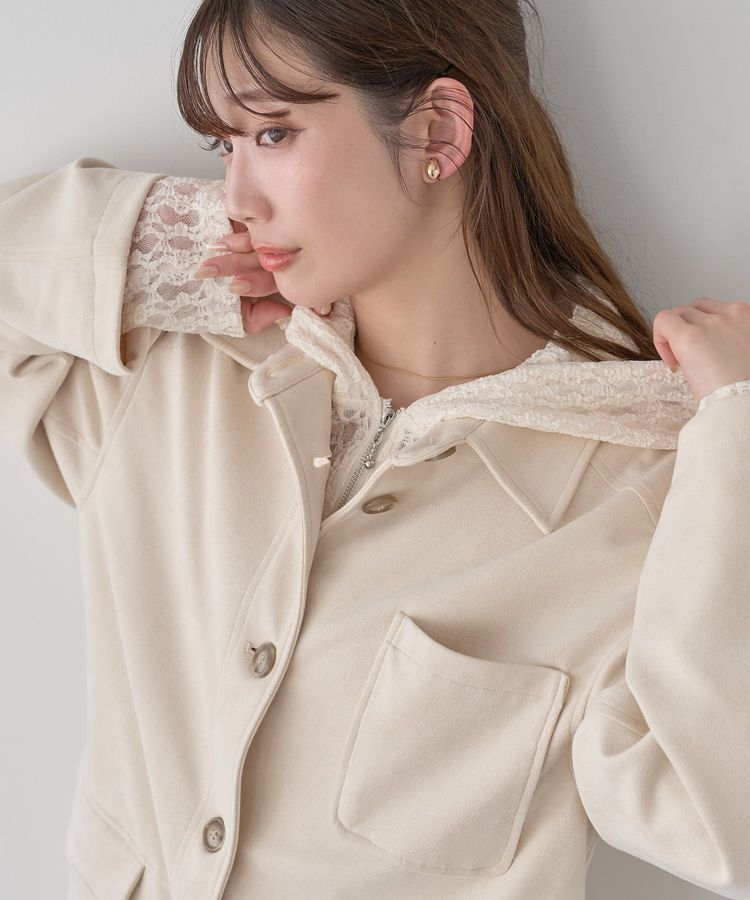 earth music&ecology「レースパーカー」|カーディガン|