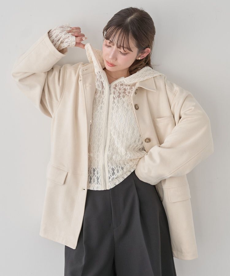 earth music&ecology「レースパーカー」|カーディガン|