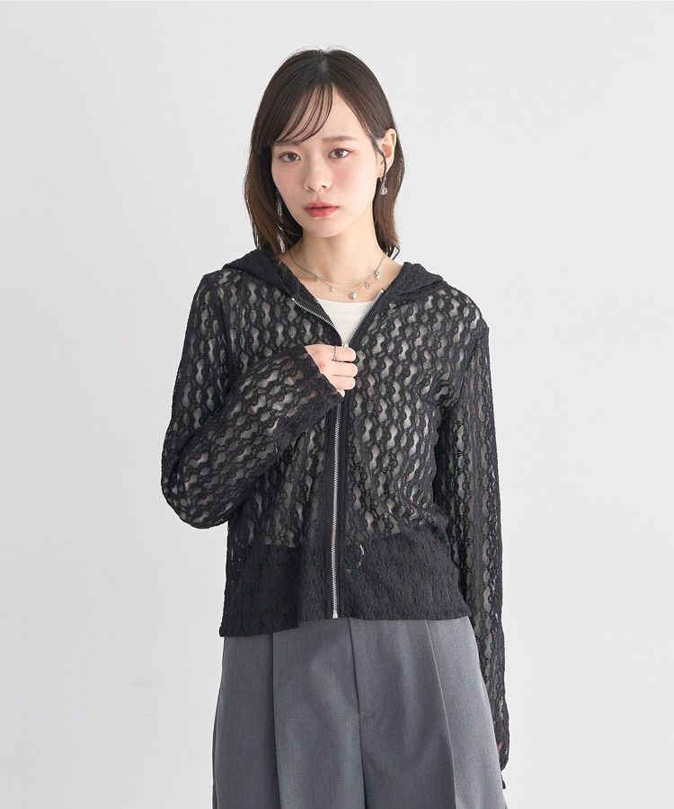 earth music&ecology「レースパーカー」|カーディガン|