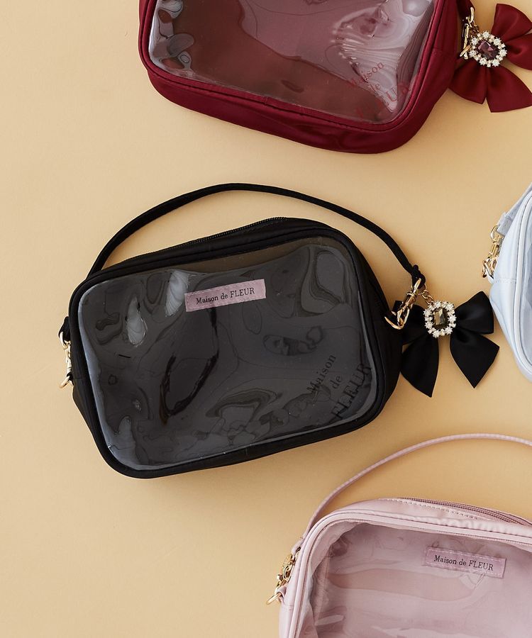 Maison de FLEUR「EC限定クリアポーチM」|ポーチ|ブラック