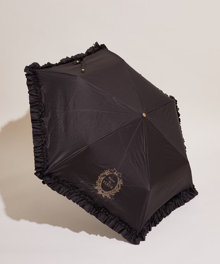 Maison de FLEUR「遮光&UV CUT フリル折りたたみ傘」|傘|
