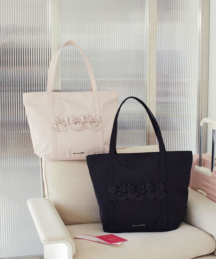 Maison de FLEUR「撥水加工リボンキャリーオンバッグ」|トートバッグ|