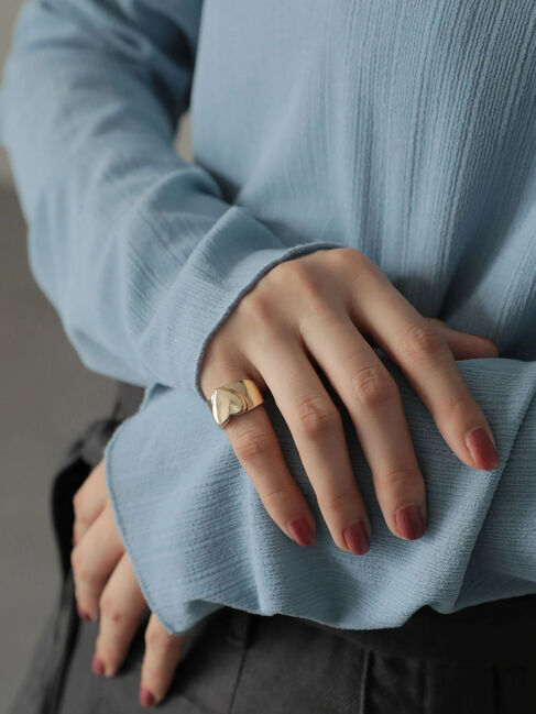  「【WEB限定】イニシャルリングHEART」|その他|ゴールド