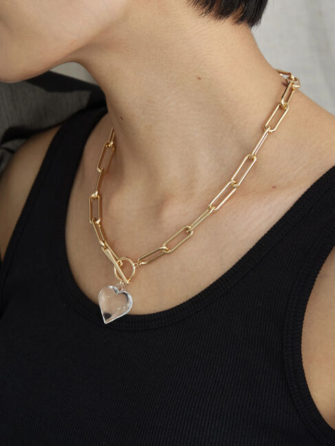  「【WEB限定】クリアハートネックレス」|ネックレス|