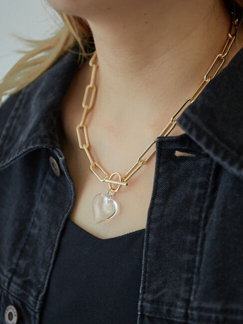  「【WEB限定】クリアハートネックレス」|ネックレス|