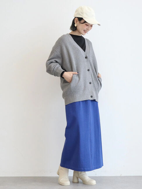 「パチパチしにくいVネック片畦ニットカーディガン」|カーディガン|