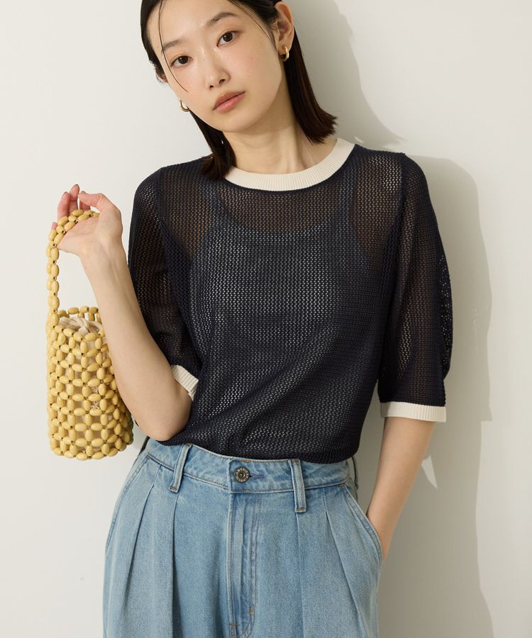 AMERICAN HOLIC「メッシュニットリンガーTシャツ」|ニット・セーター|