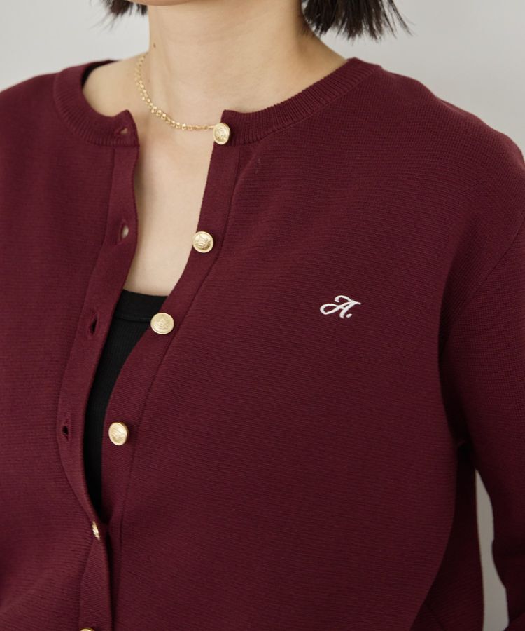 AMERICAN HOLIC「ワンポイントロゴクルーカーディガン」|カーディガン|