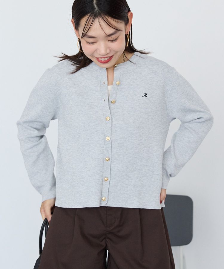 AMERICAN HOLIC「ワンポイントロゴクルーカーディガン」|カーディガン|