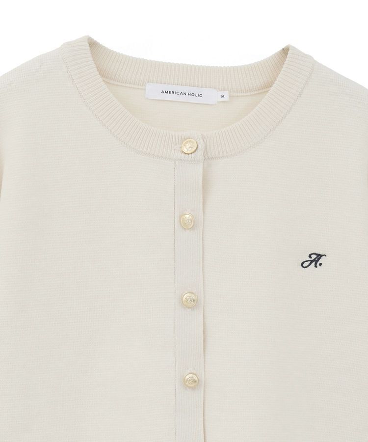 AMERICAN HOLIC「ワンポイントロゴクルーカーディガン」|カーディガン|