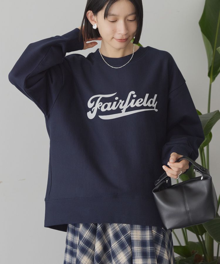 AMERICAN HOLIC「Fairfield フロッキースウェットプルオーバー」|スウェット・ジャージ|Navy