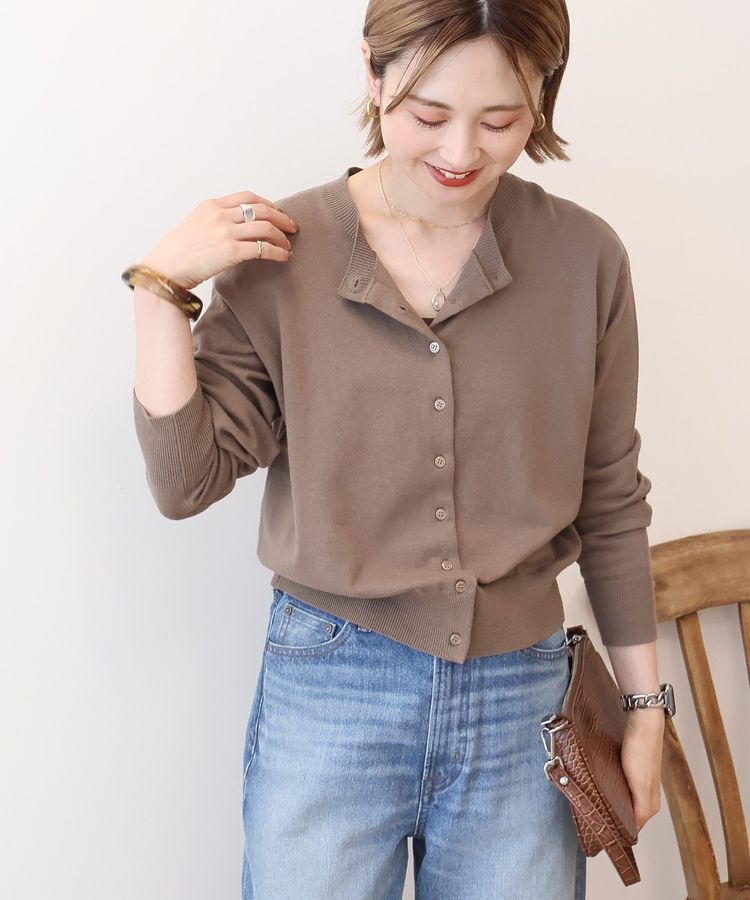 AMERICAN HOLIC「ソフトコットンクルーネックカーディガン」|カーディガン|