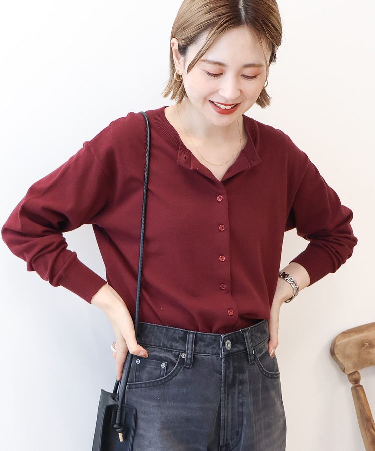 AMERICAN HOLIC「ソフトコットンクルーネックカーディガン」|カーディガン|