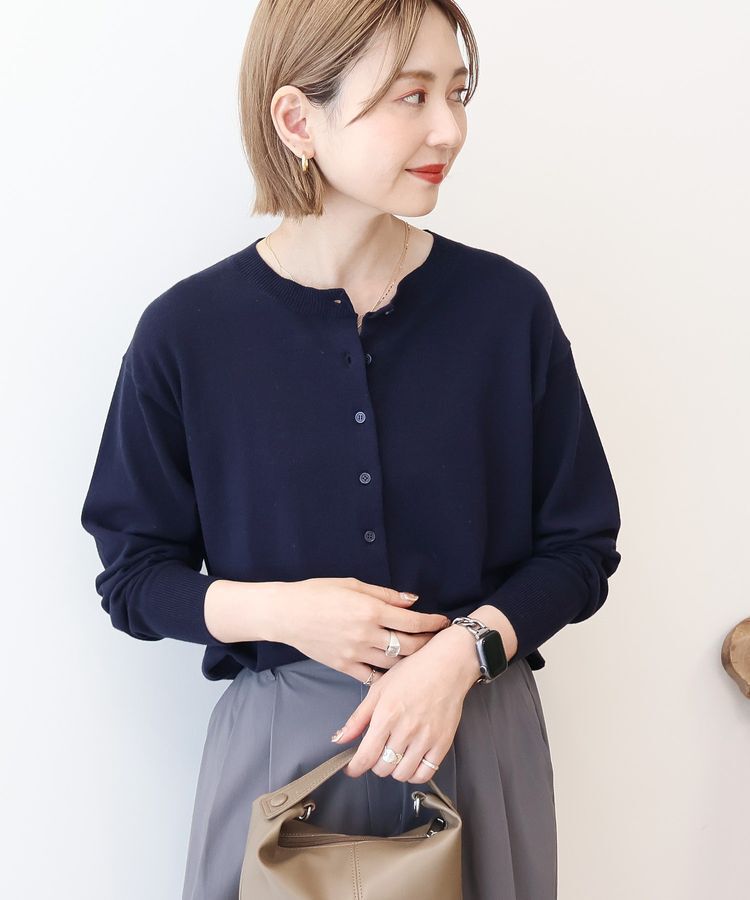 AMERICAN HOLIC「ソフトコットンクルーネックカーディガン」|カーディガン|Dark Navy