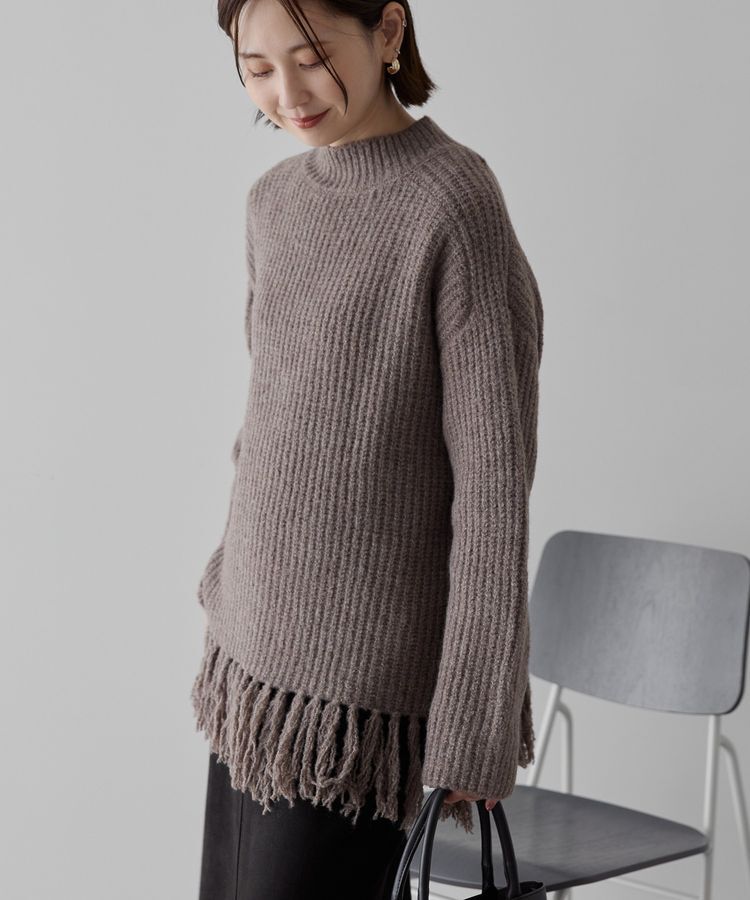 AMERICAN HOLIC「フリンジニットプルオーバー」|ニット・セーター|Gray Beige