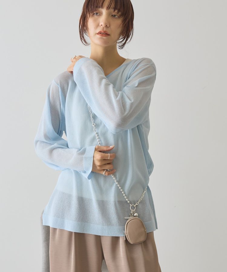 AMERICAN HOLIC「シアーニットプルオーバー」|ニット・セーター|Blue