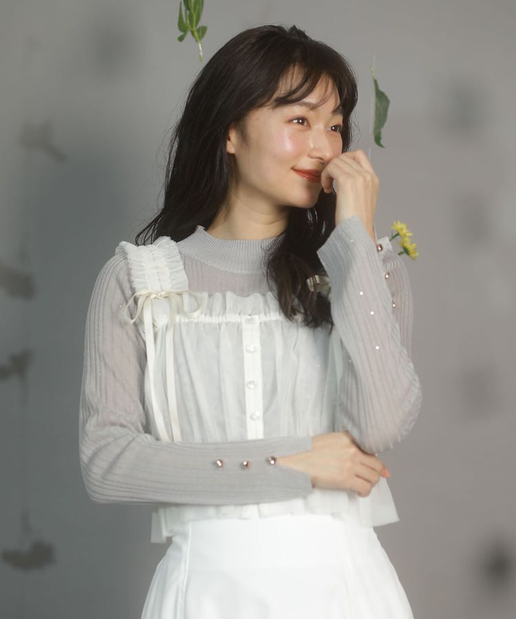 Green Parks「dazzlin シアーリブニットプルオーバー」|ニット・セーター|