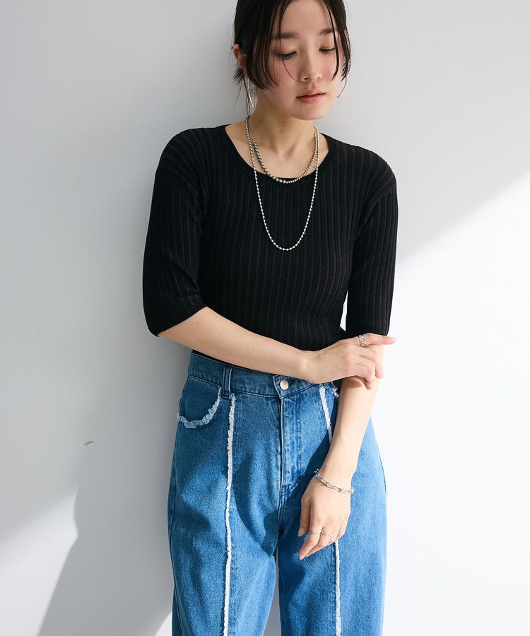 Green Parks「配色リブニットプルオーバー」|ニット・セーター|