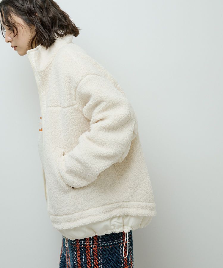 Green Parks「異素材コンビスタンドボアブルゾン」|ブルゾン・スタジャン|