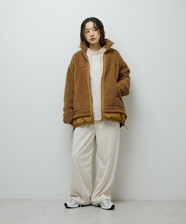 Green Parks「異素材コンビスタンドボアブルゾン」|ブルゾン・スタジャン|