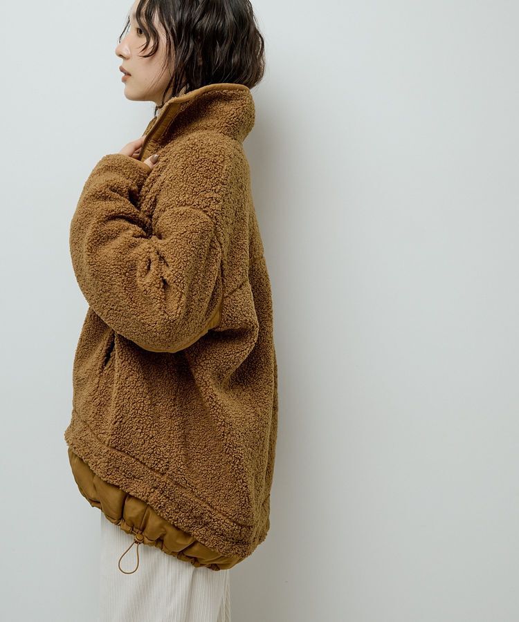 Green Parks「異素材コンビスタンドボアブルゾン」|ブルゾン・スタジャン|