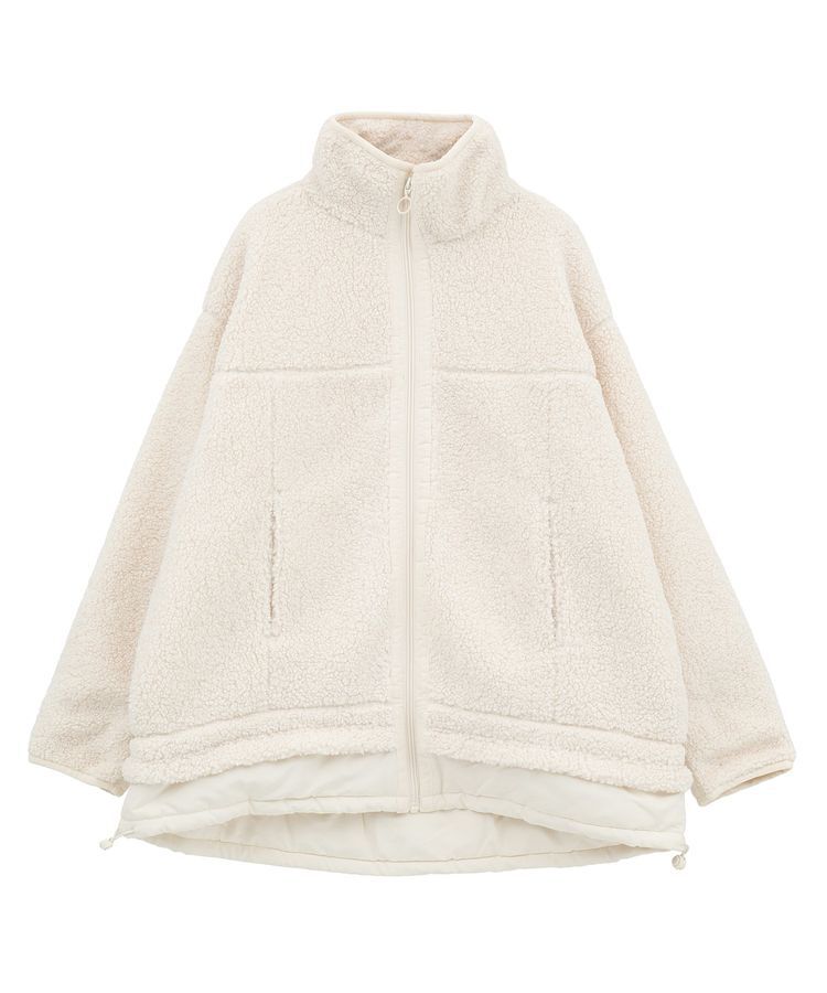 Green Parks「異素材コンビスタンドボアブルゾン」|ブルゾン・スタジャン|