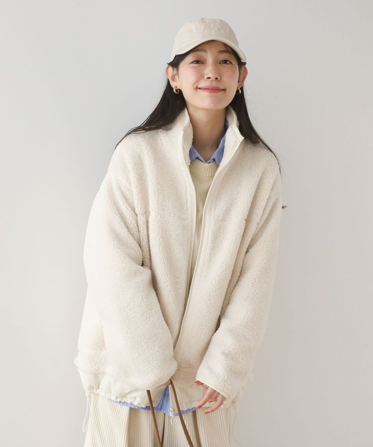 Green Parks「異素材コンビスタンドボアブルゾン」|ブルゾン・スタジャン|