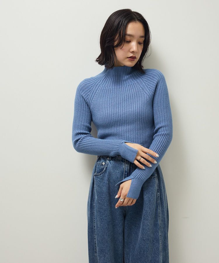 Green Parks「・Petit Fleur ボトルネックリブニット」|ニット・セーター|